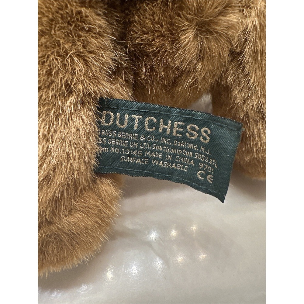 Russ Dutchess Beanie Bear Beanie Plush Stuffed Animal With Tag - Picture 7 of 8